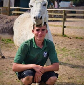 Lily the Donkey with a Ranger at Jimmy's Farm