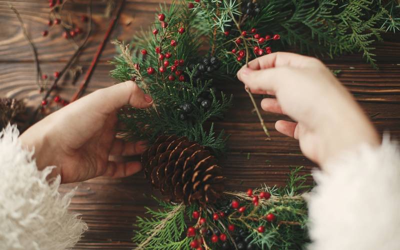 Wreath making at Jimmy's Farm