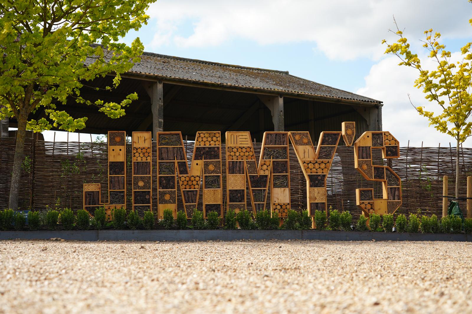Bug hotel Jimmys sign New entrance sign