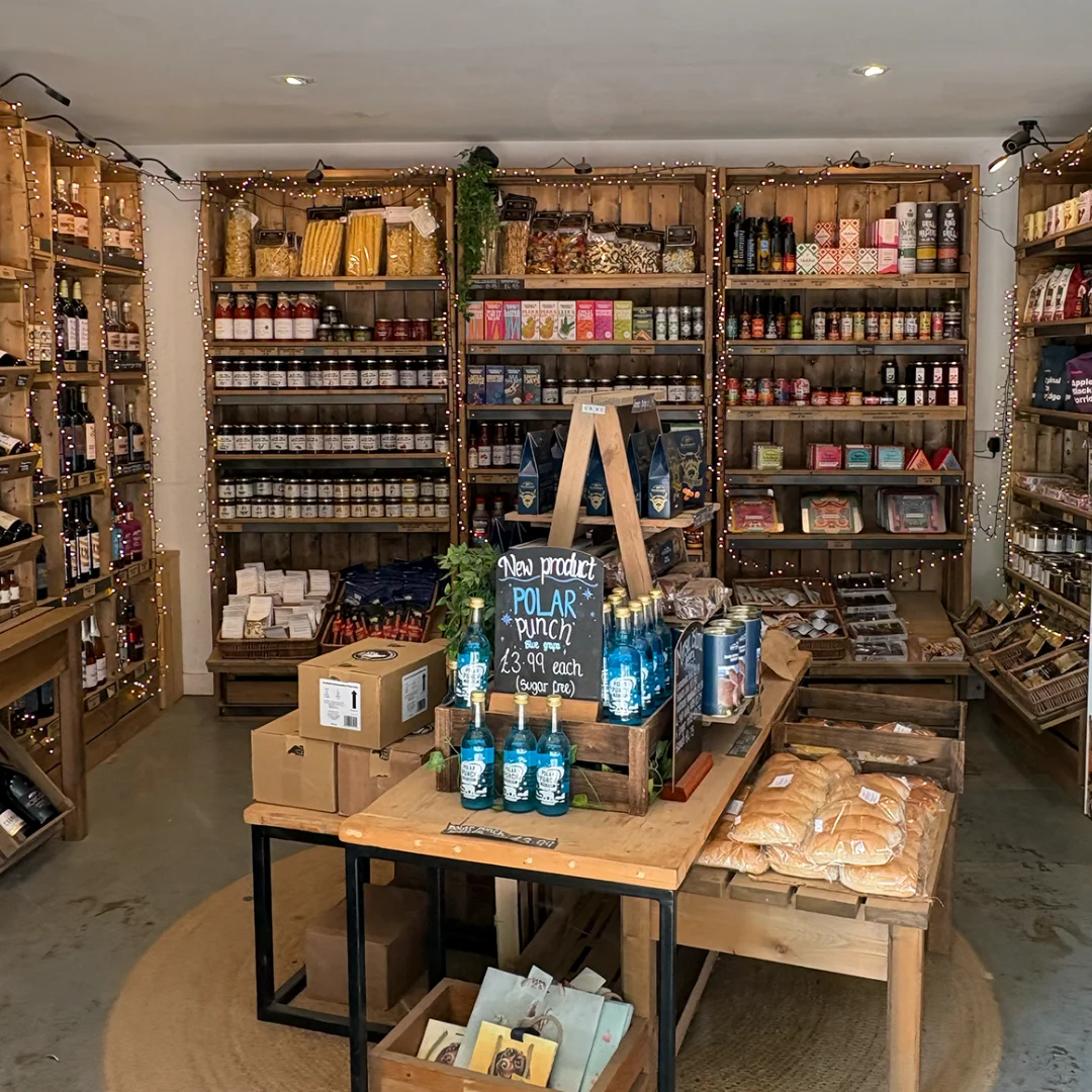 Farm shop stocked with locally sourced produce